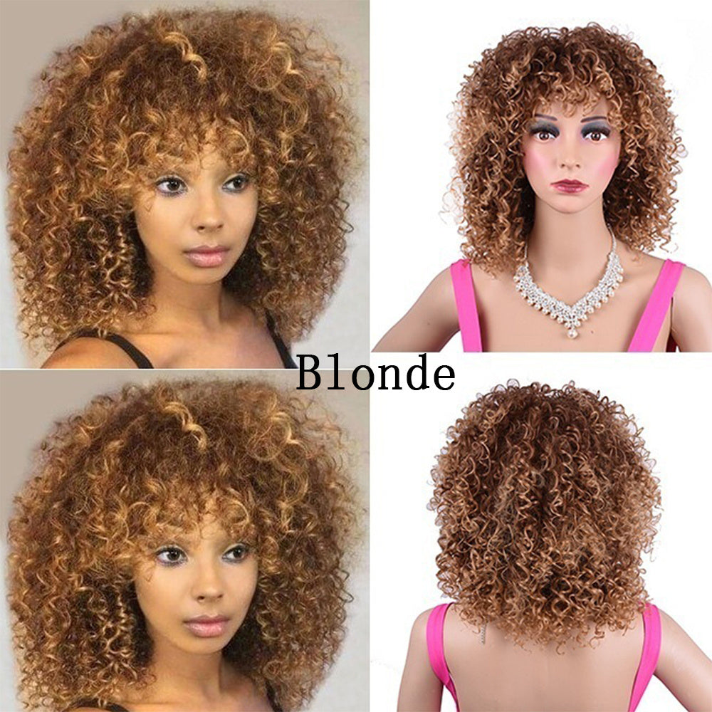 Synthetic Afro Curly Wig African Wigs For Black Women touchydesign