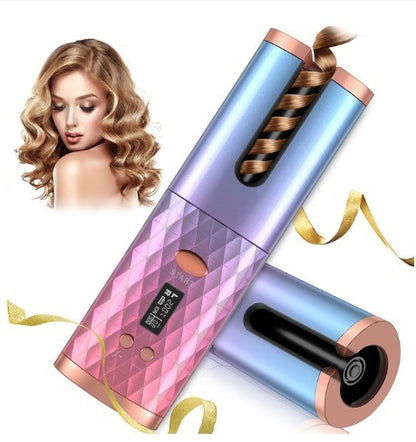 Rechargeable Automatic Hair Curler - Portable Rotating Curling Iron with LCD Display & Ceramic Technology for Perfect Curls |