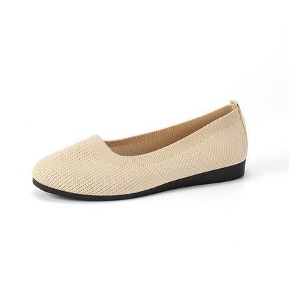 Women's Round Toe Flat Bottom Doug Shoes - Comfortable Casual Slip-On Flats"