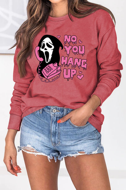 Women's Halloween-themed pullover sweater for fall and winter, featuring a cozy and trendy design perfect for seasonal style.