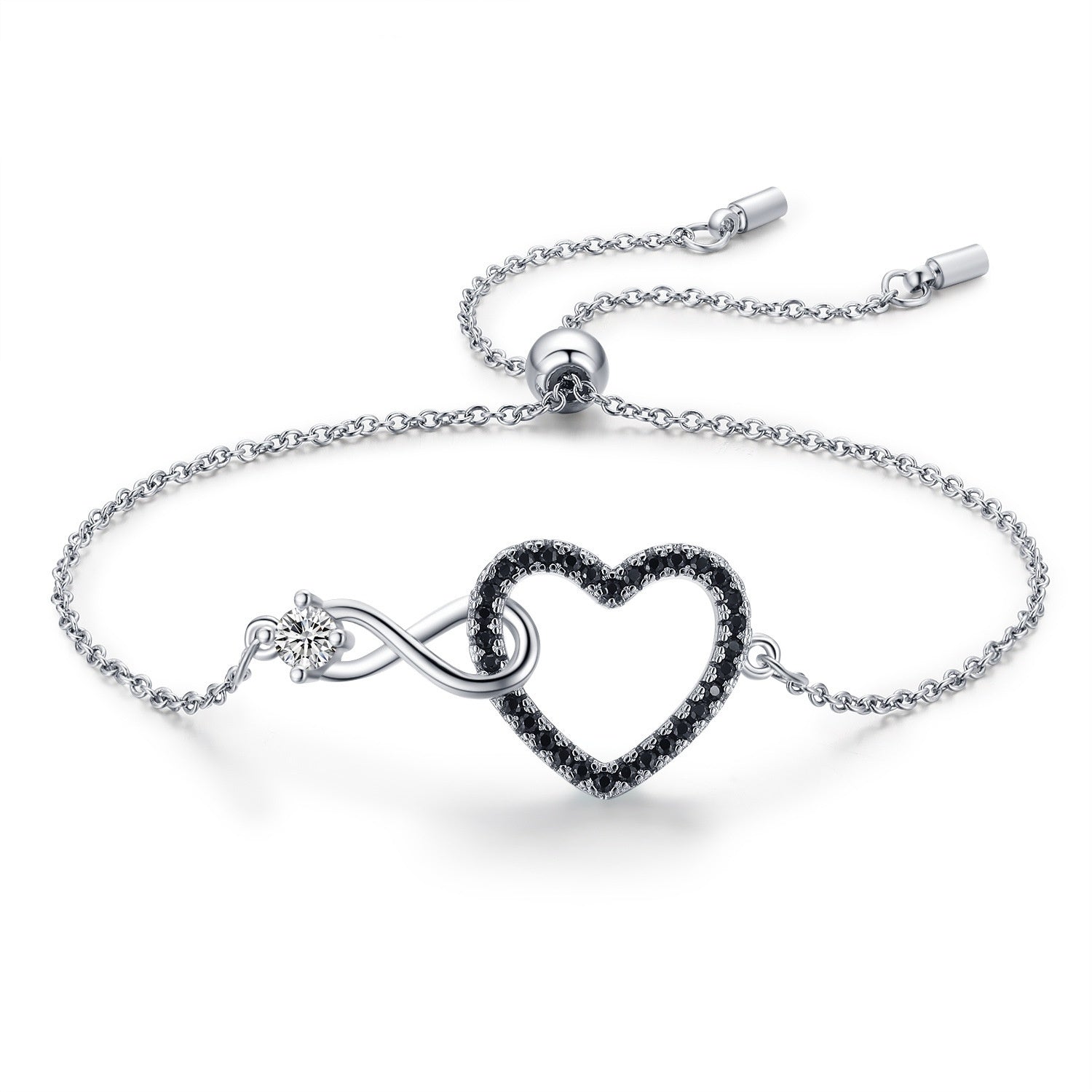 Heart-Shaped 8-shaped Bracelet Zircon Decoration touchydesign