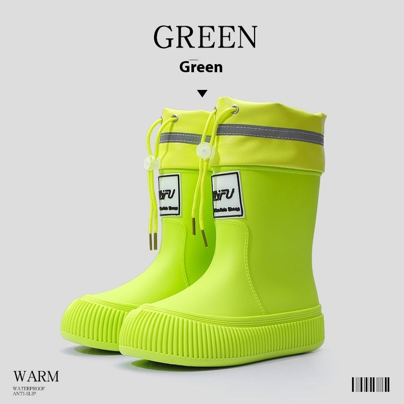 Trendy Mid-calf Length Comfortable Waterproof Lightweight Non-slip Soft Wear-resistant Platform Rain Boots