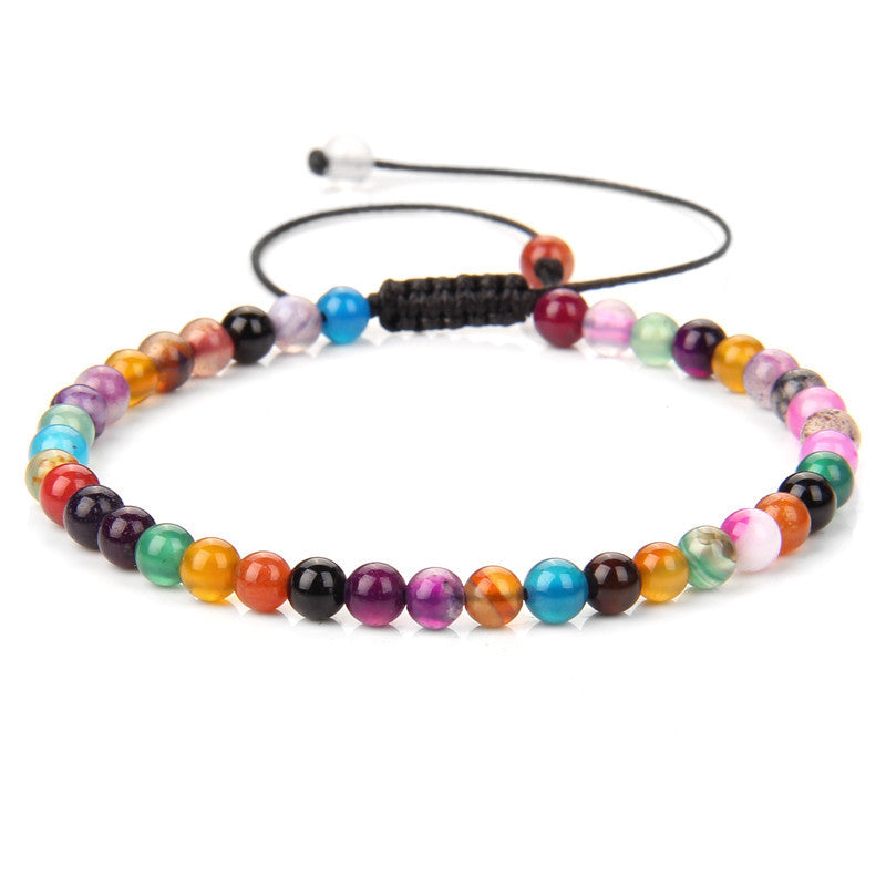 Adjustable Natural Raw Gemstone Beading Bracelet touchydesign