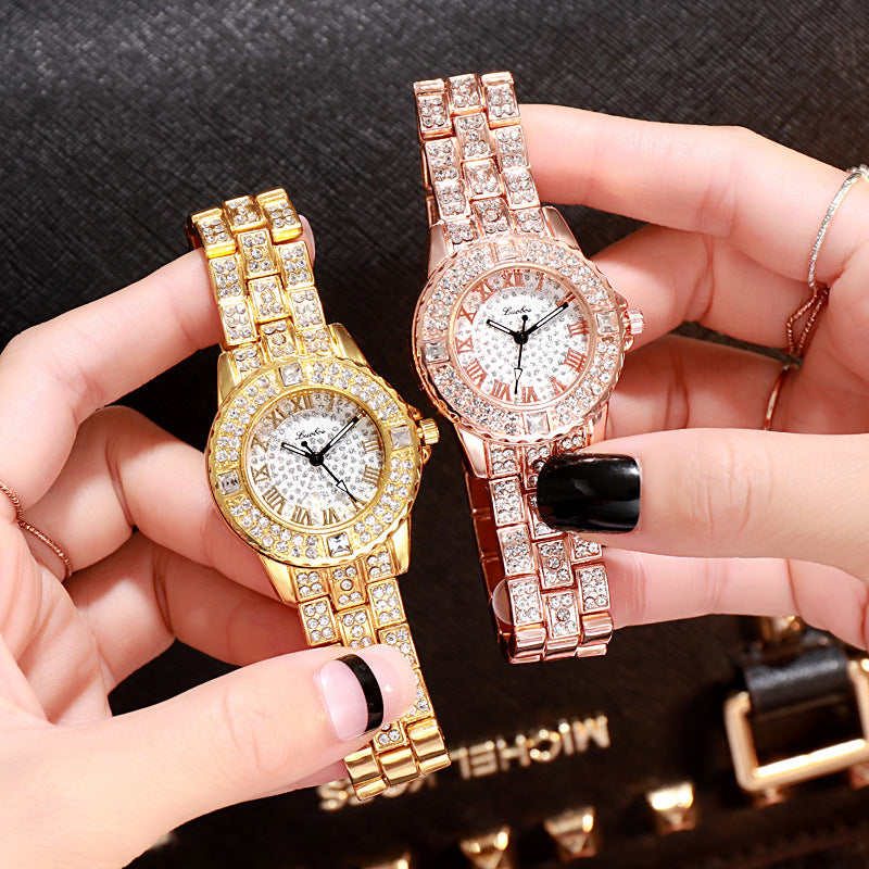 Women's Fashion Simple Rhinestone Alloy Quartz Watch touchydesign