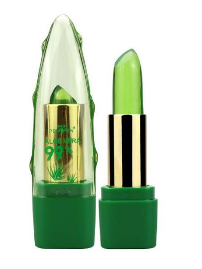 Aloe vera gel color-changing lipstick gloss - moisturizing lip balm with anti-drying properties and fine-grain texture for smooth lip care.