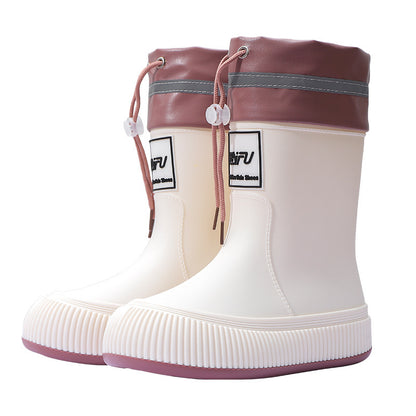 Trendy Mid-calf Length Comfortable Waterproof Lightweight Non-slip Soft Wear-resistant Platform Rain Boots