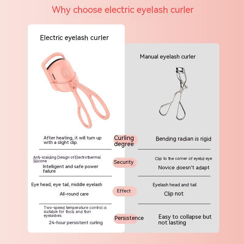 Portable electric heated eyelash curler - rechargeable and handheld tool for long-lasting, thermal eyelash curls. Ideal for achieving perfectly curled lashes.