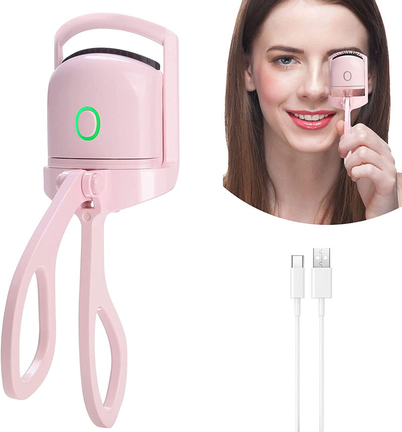 Portable electric heated eyelash curler - rechargeable and handheld tool for long-lasting, thermal eyelash curls. Ideal for achieving perfectly curled lashes.