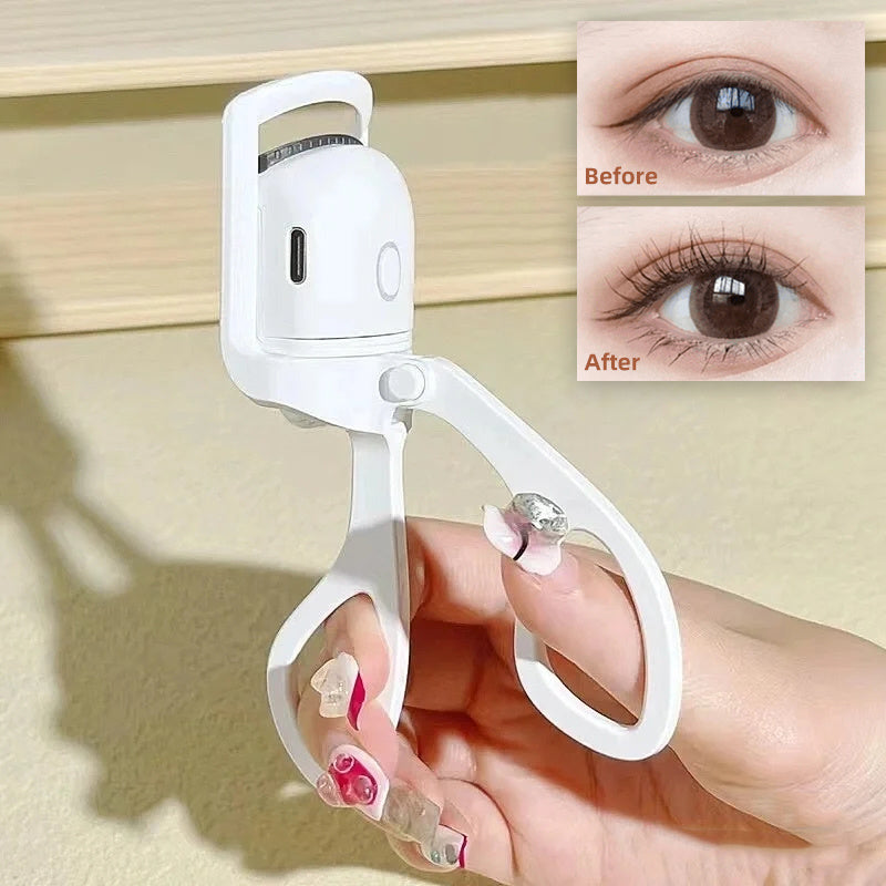 Portable electric heated eyelash curler - rechargeable and handheld tool for long-lasting, thermal eyelash curls. Ideal for achieving perfectly curled lashes.