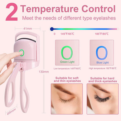 Portable electric heated eyelash curler - rechargeable and handheld tool for long-lasting, thermal eyelash curls. Ideal for achieving perfectly curled lashes.