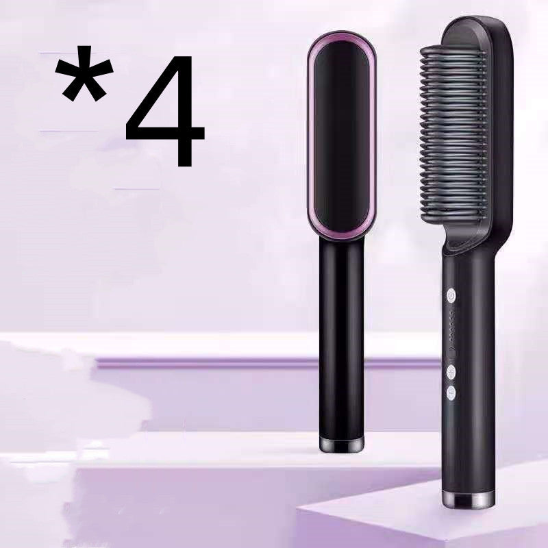 2-in-1 hair straightener and curling comb with negative ion technology. Dual-purpose electric hair brush for smooth, shiny hair and versatile styling."