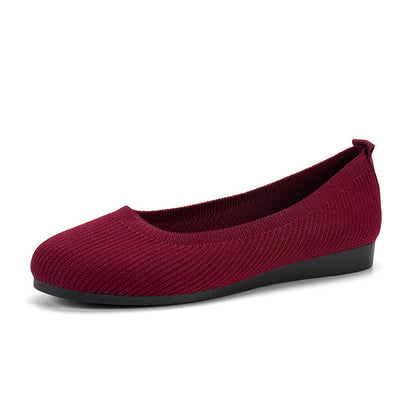 Women's Round Toe Flat Bottom Doug Shoes - Comfortable Casual Slip-On Flats"