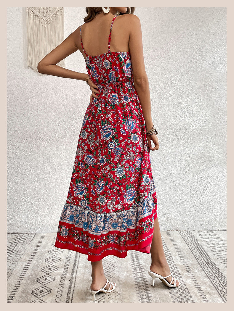 Printed Dress Sling Dress Women touchydesign