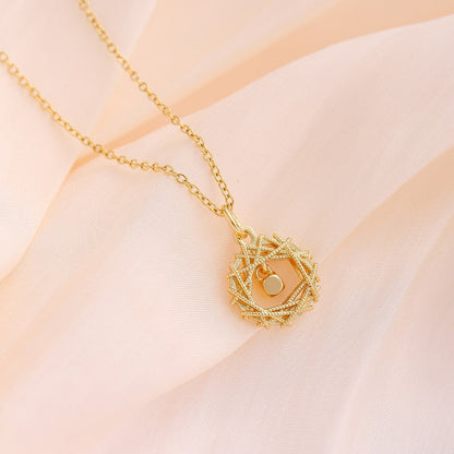 Fashion gold circle net design necklace for women