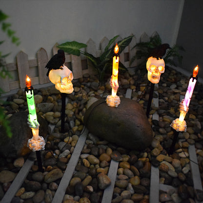 "Solar-powered outdoor Halloween pumpkin lamp for courtyard decoration, featuring a spooky design and festive lighting for Halloween."