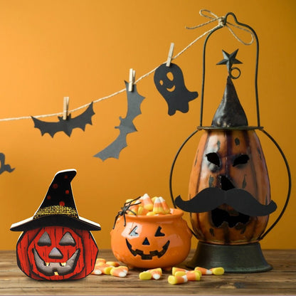 "2024 Creative Halloween Wooden Pumpkin Lamp - Unique Halloween Decorations for a Spooky Atmosphere" - touchydesign