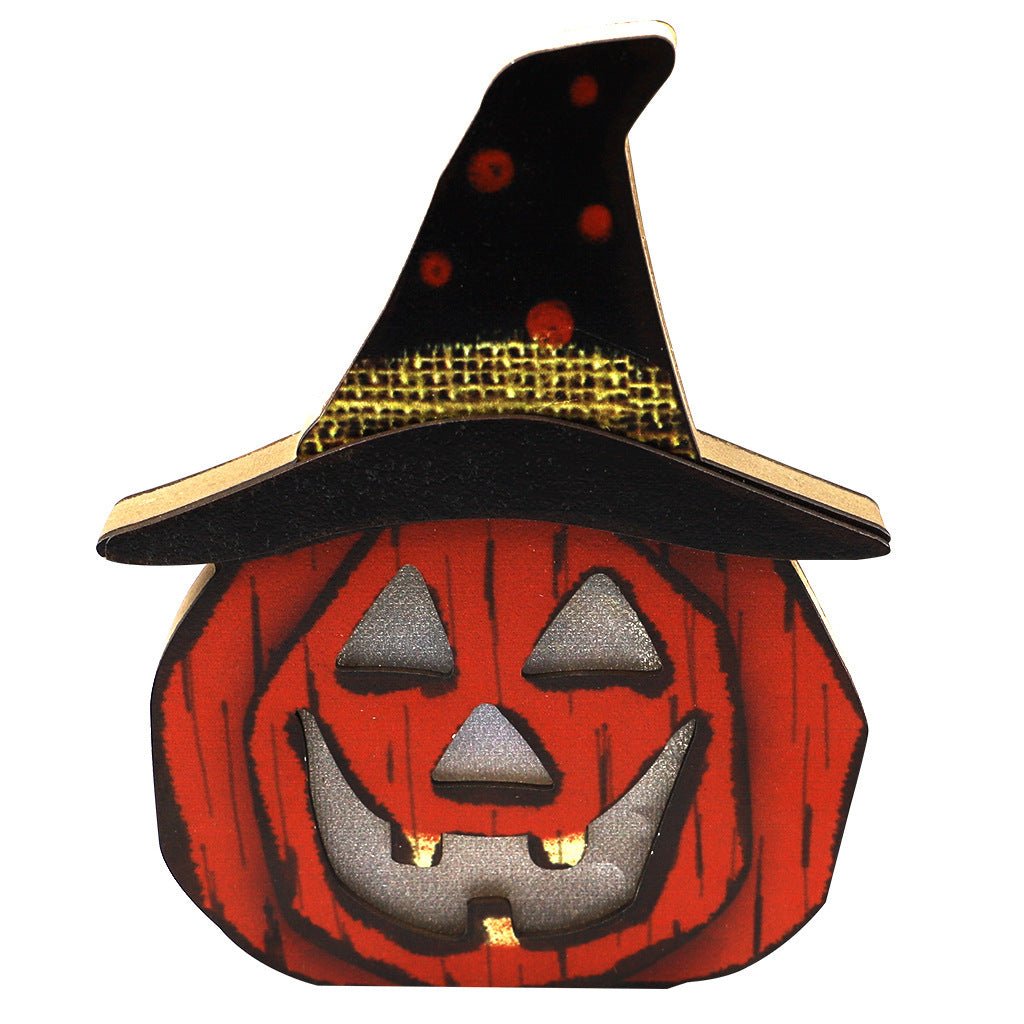 "2024 Creative Halloween Wooden Pumpkin Lamp - Unique Halloween Decorations for a Spooky Atmosphere" - touchydesign