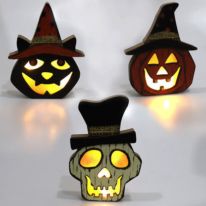 "2024 Creative Halloween Wooden Pumpkin Lamp - Unique Halloween Decorations for a Spooky Atmosphere" - touchydesign