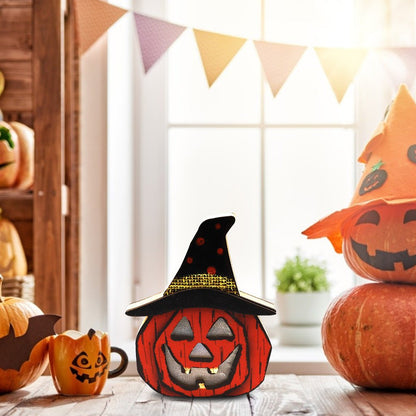 "2024 Creative Halloween Wooden Pumpkin Lamp - Unique Halloween Decorations for a Spooky Atmosphere" - touchydesign