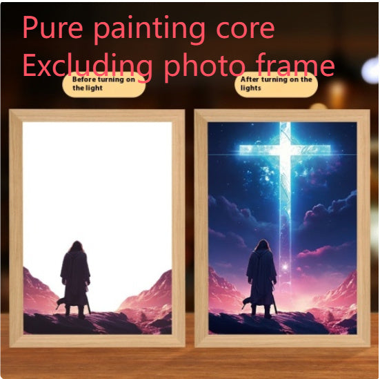 Jesus LED Light Painting Photo Frame | Night Light Room Decor | Moon Lamp Christmas Gifts