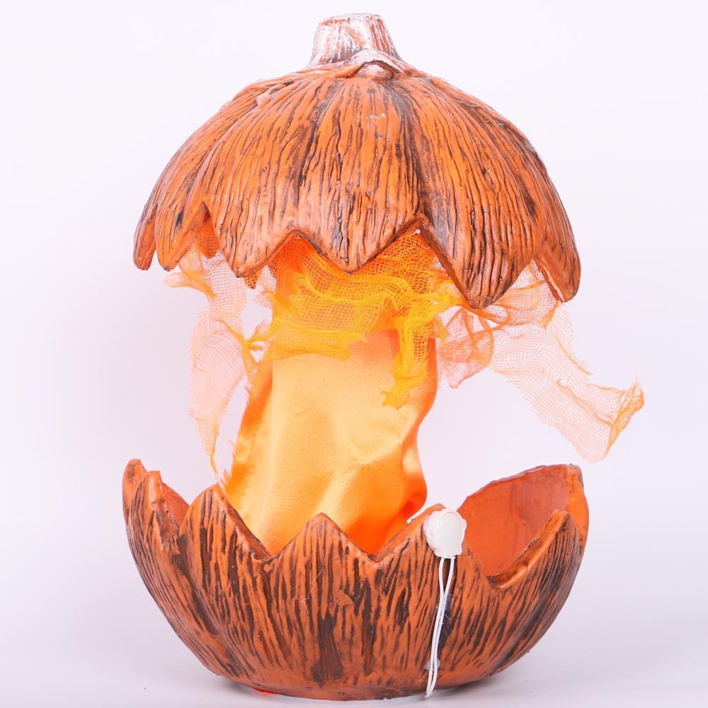 Sound-Activated Horror Pumpkin Garden Decoration for Outdoor Halloween Yard Decor