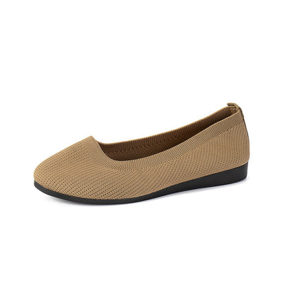 Women's Round Toe Flat Bottom Doug Shoes - Comfortable Casual Slip-On Flats"