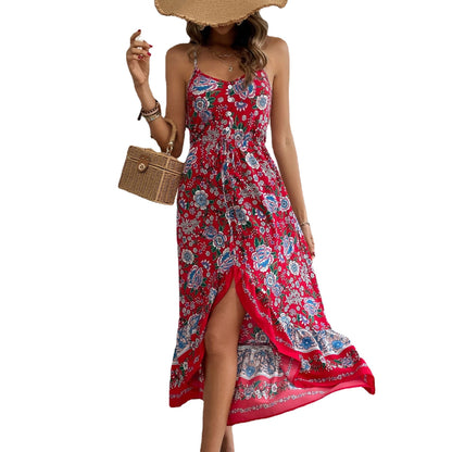 Printed Dress Sling Dress Women touchydesign