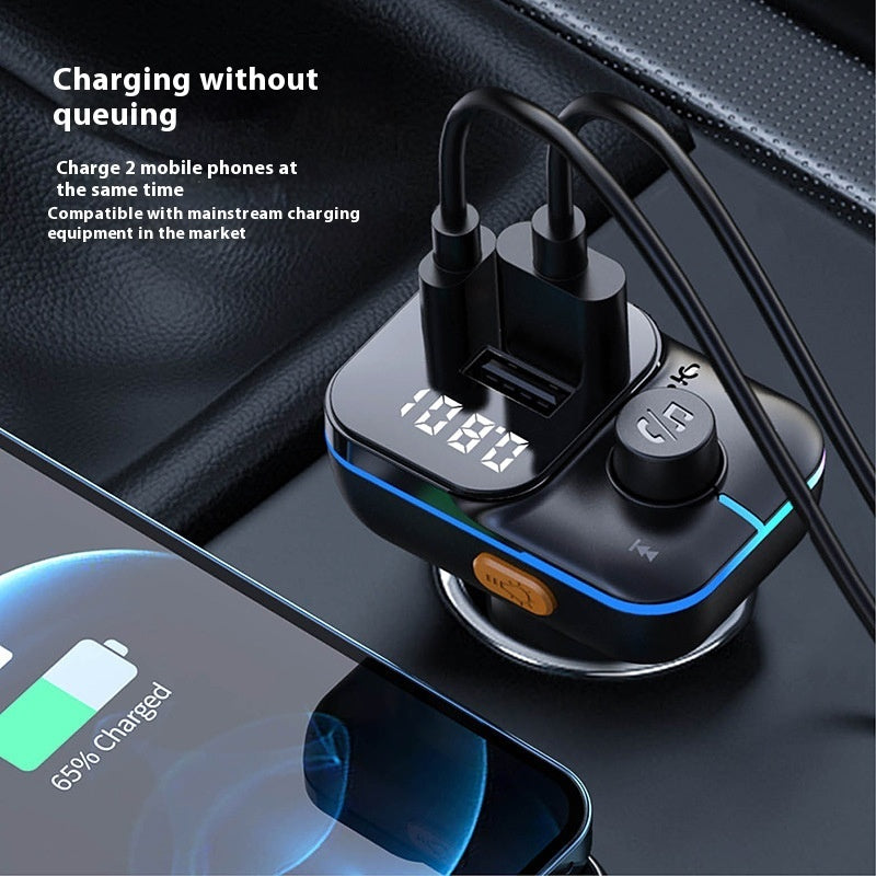 Car Bluetooth MP3 Player Charger - Wireless FM Transmitter with USB Charging Ports