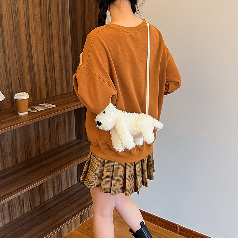 Cute Puppy Plush Cartoon Shoulder Messenger Bag