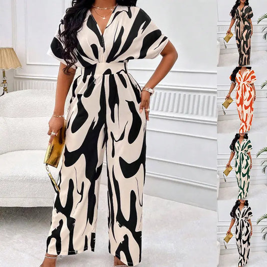 Printed Jumpsuit, loose printed jumpsuit 