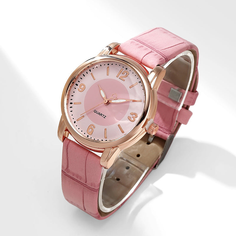 Women's Two-tone Dial Belt Quartz Watch touchydesign