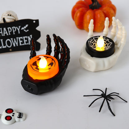 Halloween LED palm candle light – small luminous night lamp for spooky decor, perfect for Halloween-themed decoration in the US.