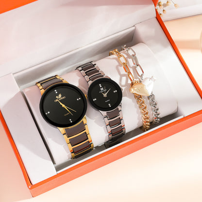 New Fashion Simple All-match Couple Watch Heart Bracelet Suit touchydesign