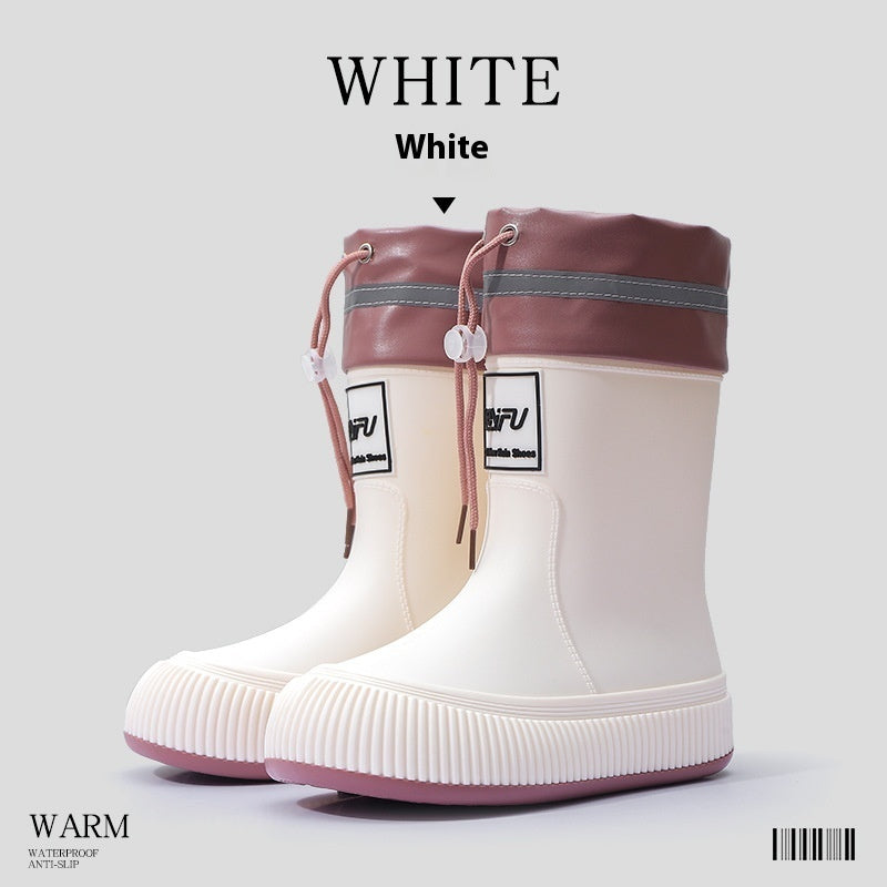 Trendy Mid-calf Length Comfortable Waterproof Lightweight Non-slip Soft Wear-resistant Platform Rain Boots