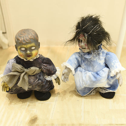 Walking Doll Halloween Decoration Toy with a spooky and horrifying design, ideal for creating a chilling atmosphere.