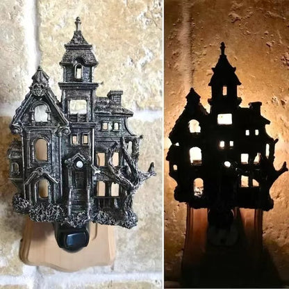 "Funny Haunted Mansion Nightlight - Quirky Haunted House Night Light for Halloween Decor"