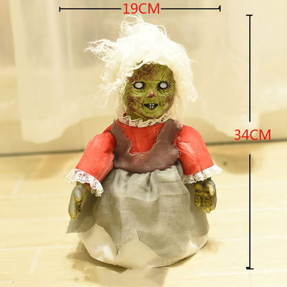 Walking Doll Halloween Decoration Toy with a spooky and horrifying design, ideal for creating a chilling atmosphere.