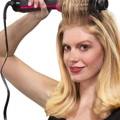 One-step electric hair dryer comb - multifunctional brush for straightening and curling. All-in-one hair styling tool for efficient drying and styling.