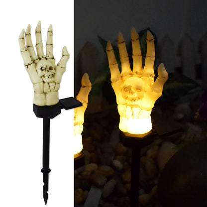 Halloween Waterproof Ghost Hand Light - Solar-Powered Outdoor Decoration for Courtyard or Garden, Spooky Halloween Decor for Nighttime Display.