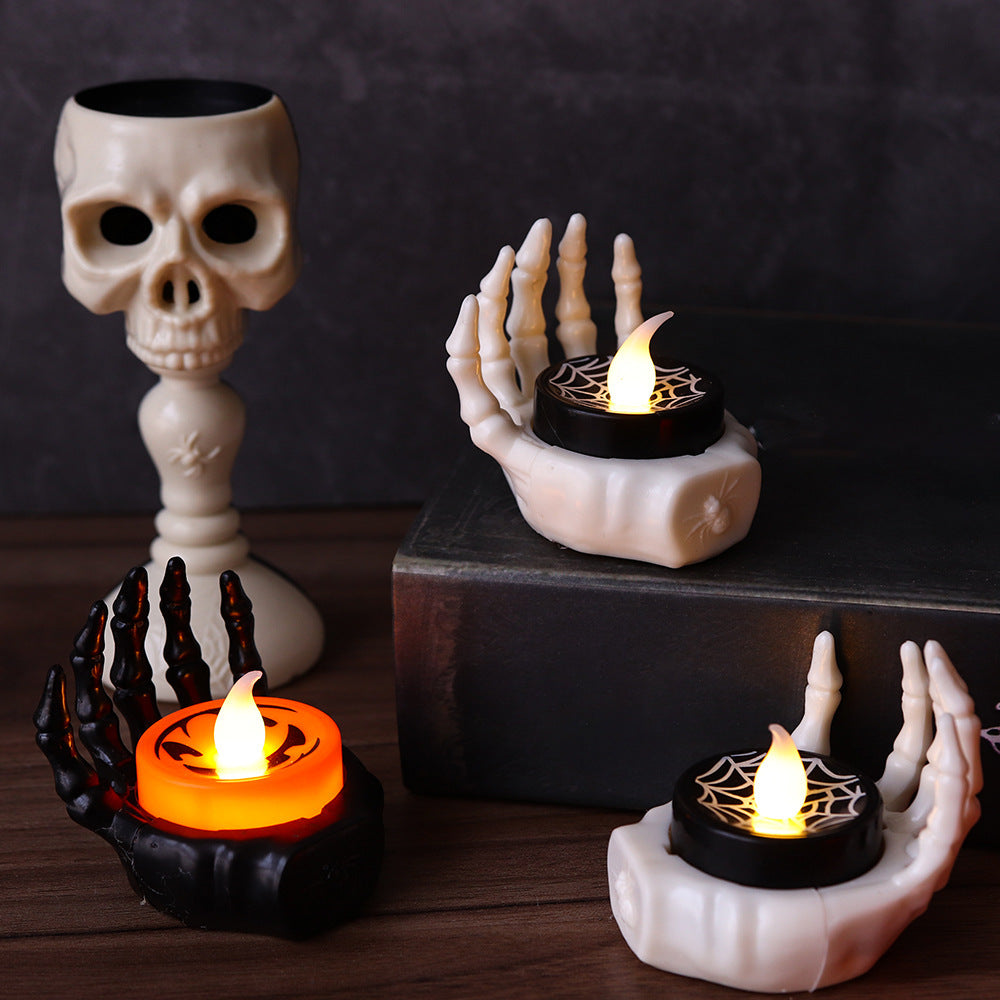 Halloween LED palm candle light – small luminous night lamp for spooky decor, perfect for Halloween-themed decoration in the US.