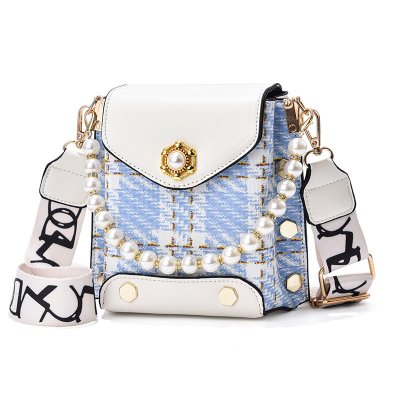 Women's crossbody bag with pearl chain and cute princess wallet"