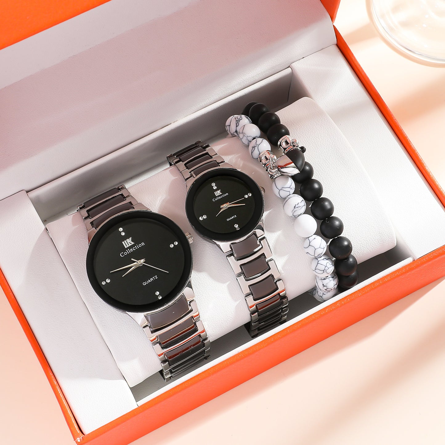 New Fashion Simple All-match Couple Watch Heart Bracelet Suit touchydesign