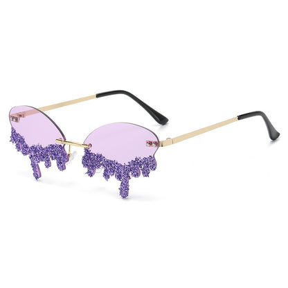 Cross-border New Arrival Frame Tears Diamond Studded By Hand Sunglasses - touchydesign