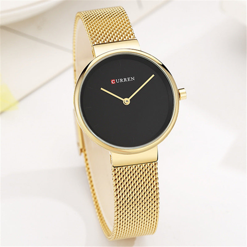 Fashion New Water Quartz Watch Women's Mesh Belt Casual Business Pointer Watch touchydesign