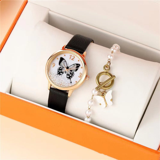 Women's Fashion Numbers Rhinestone Butterfly Quartz Watch touchydesign