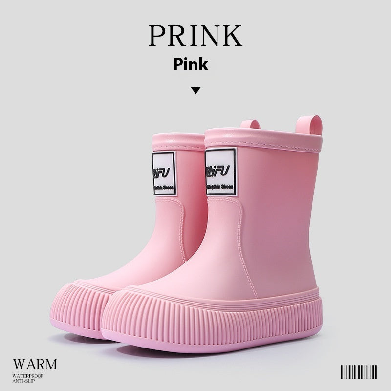 Trendy Mid-calf Length Comfortable Waterproof Lightweight Non-slip Soft Wear-resistant Platform Rain Boots