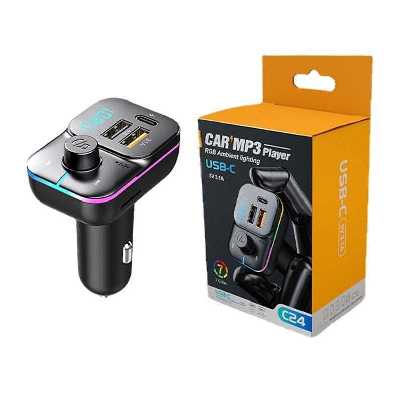 Car Bluetooth MP3 Player Charger - Wireless FM Transmitter with USB Charging Ports