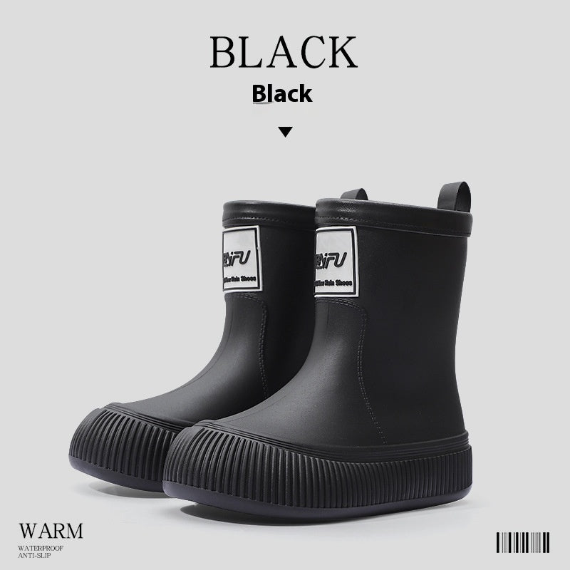 Trendy Mid-calf Length Comfortable Waterproof Lightweight Non-slip Soft Wear-resistant Platform Rain Boots