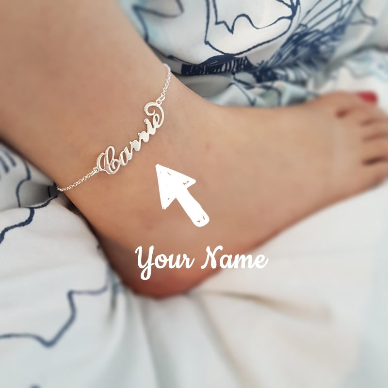 Summer Personalized Custom Name Anklets For Women Stainless Steel Cable Chain Gold Colour Sandy Beach Exquisite Jewelry Present touchydesign