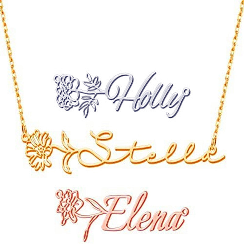 Stainless Steel English Letter Name Necklace touchydesign